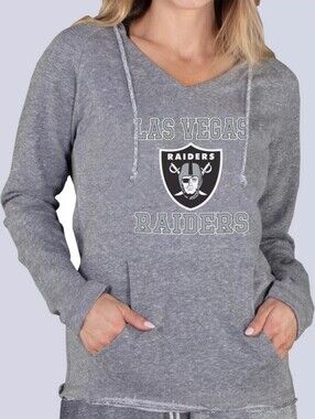 Las Vegas Raiders Medium Womens Gray Pullover Hoodie Sweater